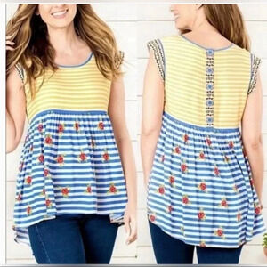 Matilda Jane On My Mind Striped Floral Babydoll Top